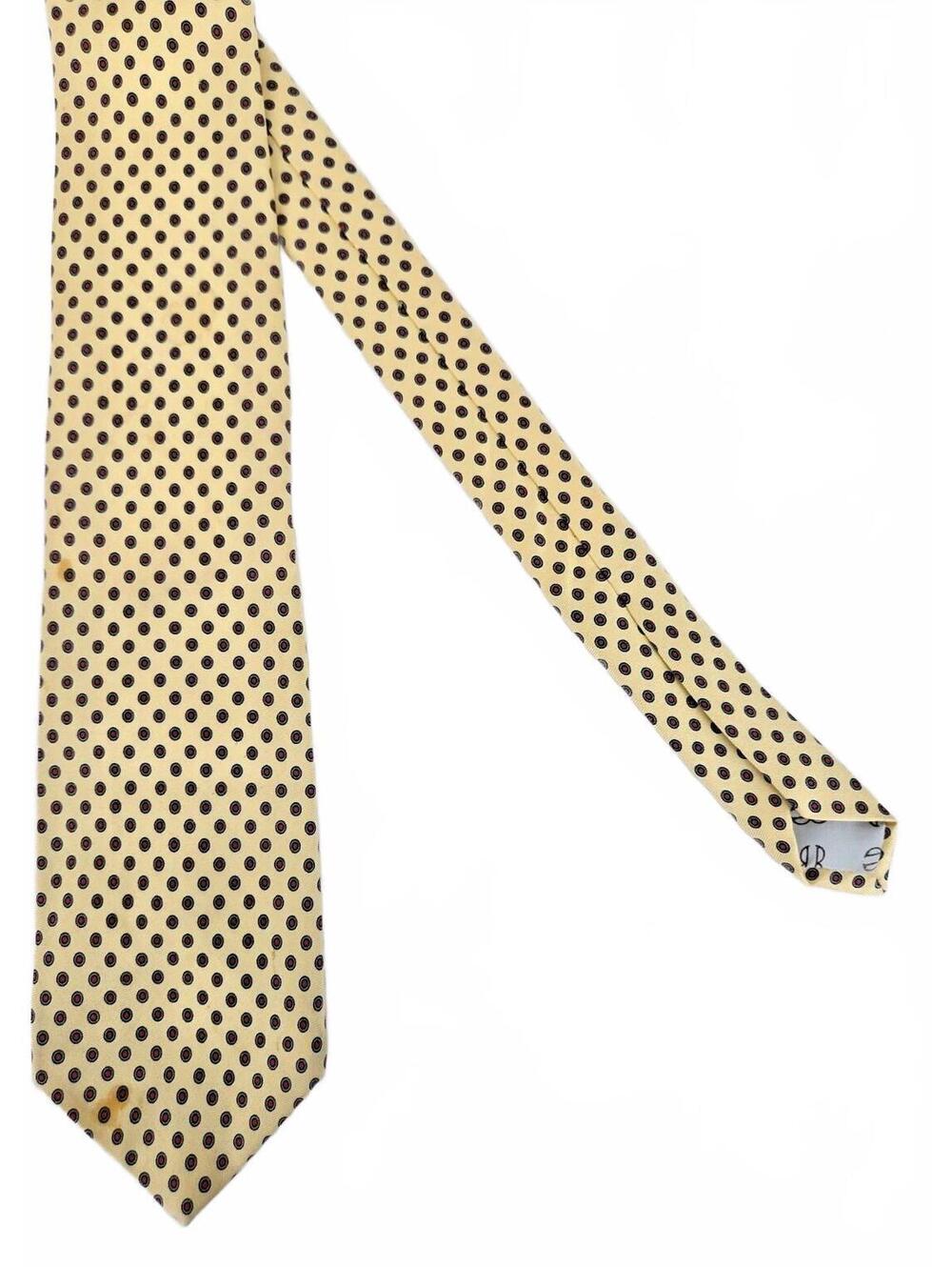 Vintage Bill Blass All Silk Neck Tie Yellow Made In USA Luxury Designer
